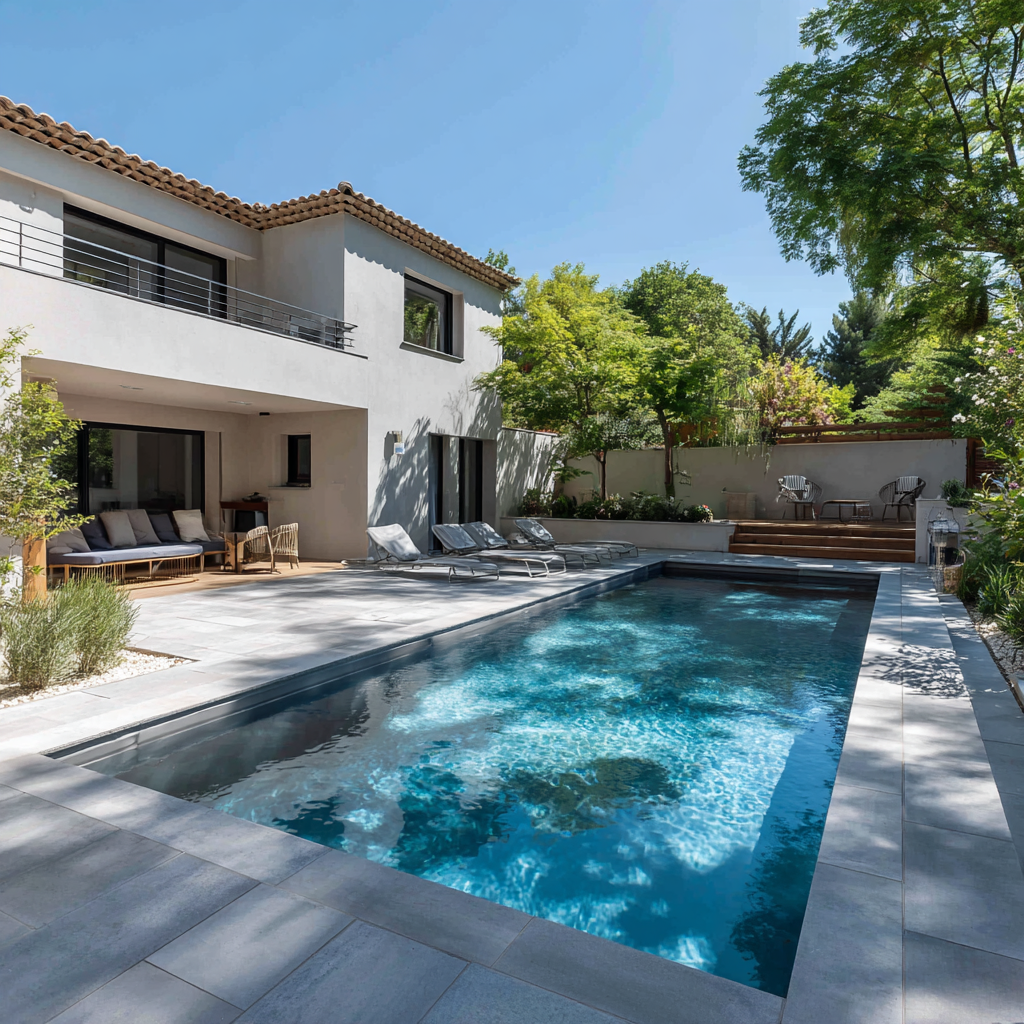 Réalisation de piscine contemporaine près du Lavandou