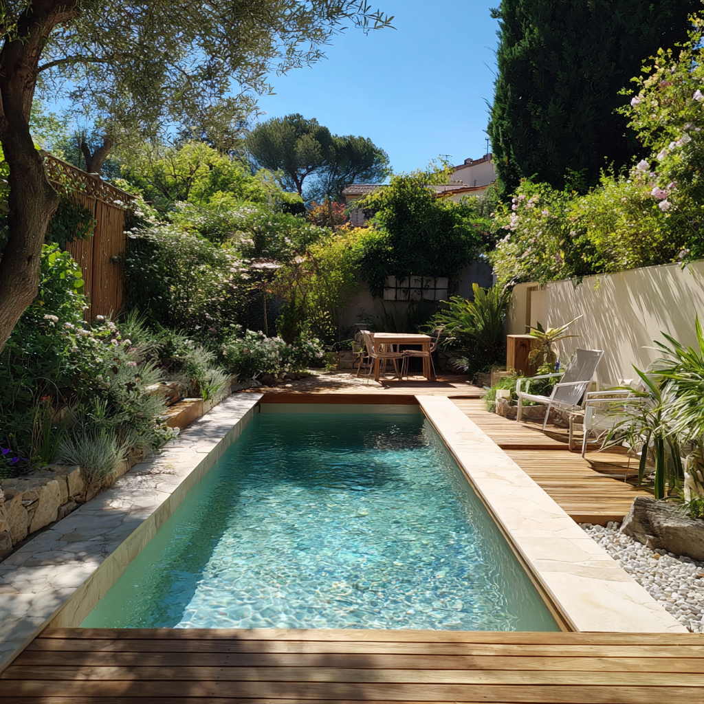 Construction petite piscine contemporaine en béton dans le Var