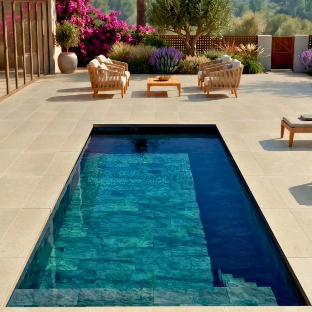 Rénovation ancienne piscine en béton à Ramatuelle