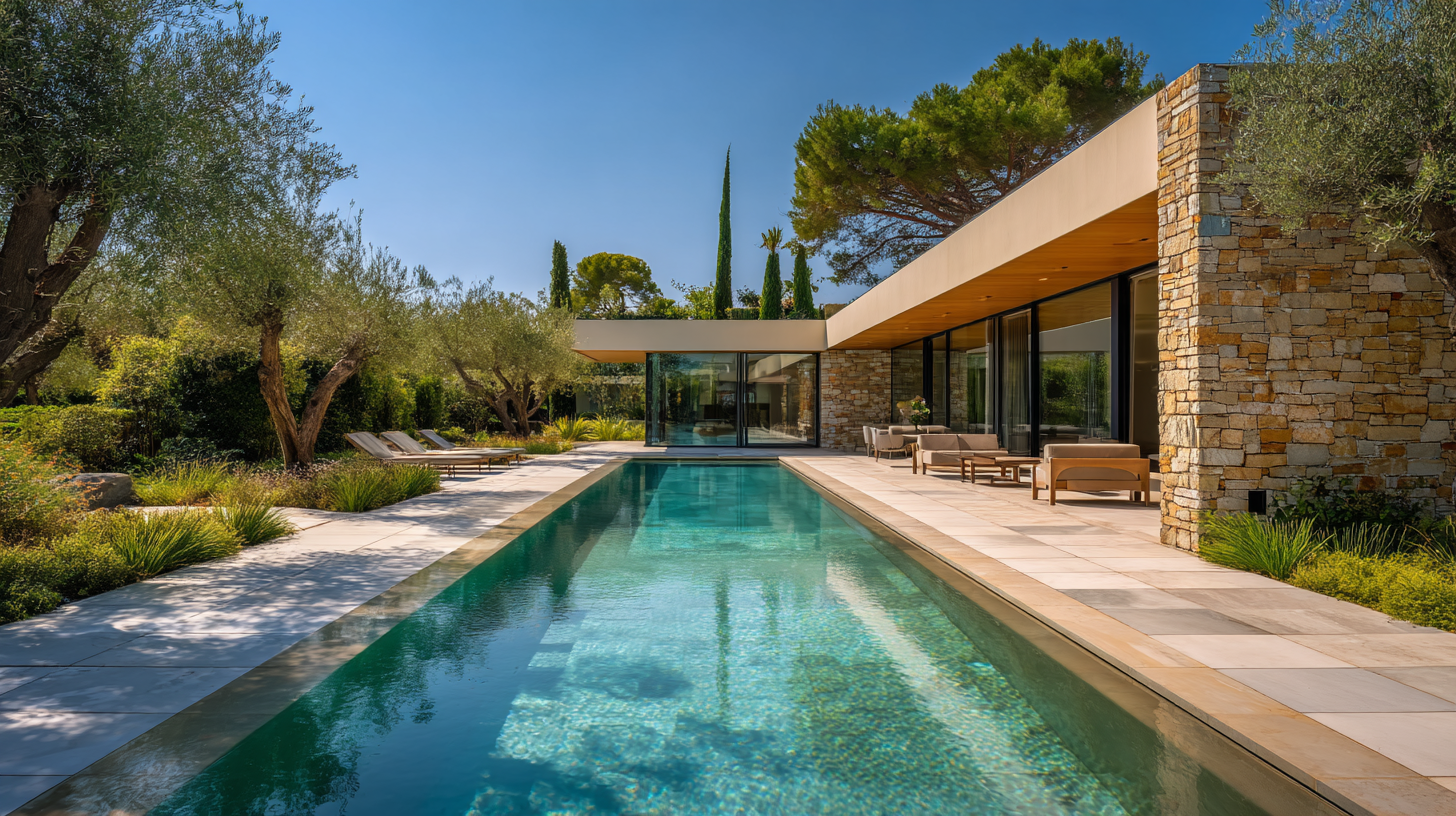 réalisation d’une piscine creusée en béton type couloir de nage dans le Var